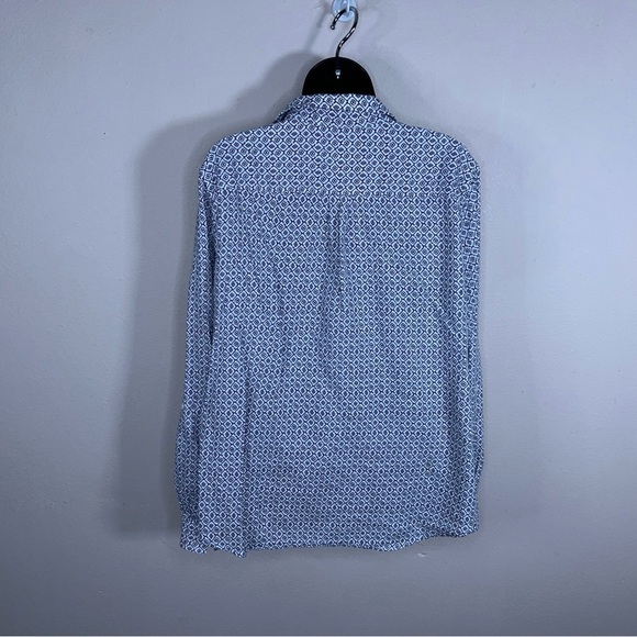 XL JASMINE AND JULIANA WHITE BLACK GEOMETRIC PRINT BOHO LONG SLEEVE TOP - Picture 4 of 12